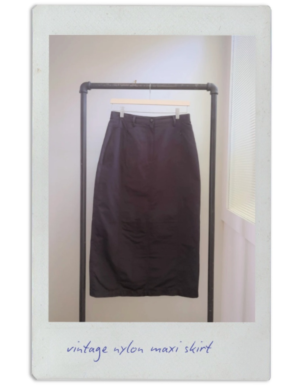 devonshire cream nylon maxi skirt